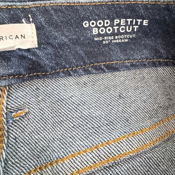 Good American Women's Blue Stretch Mid Rise Cotton Bootcut Jeans Size 2/26 - Picture 7 of 10